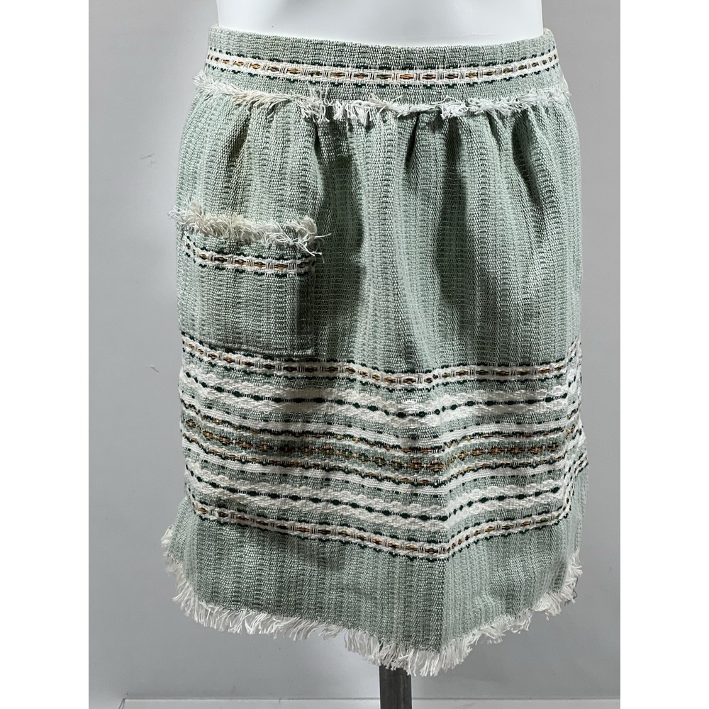 Striped Fringe Apron Vintage Cottagecore Waist Single Pocket Kitchen 15x16